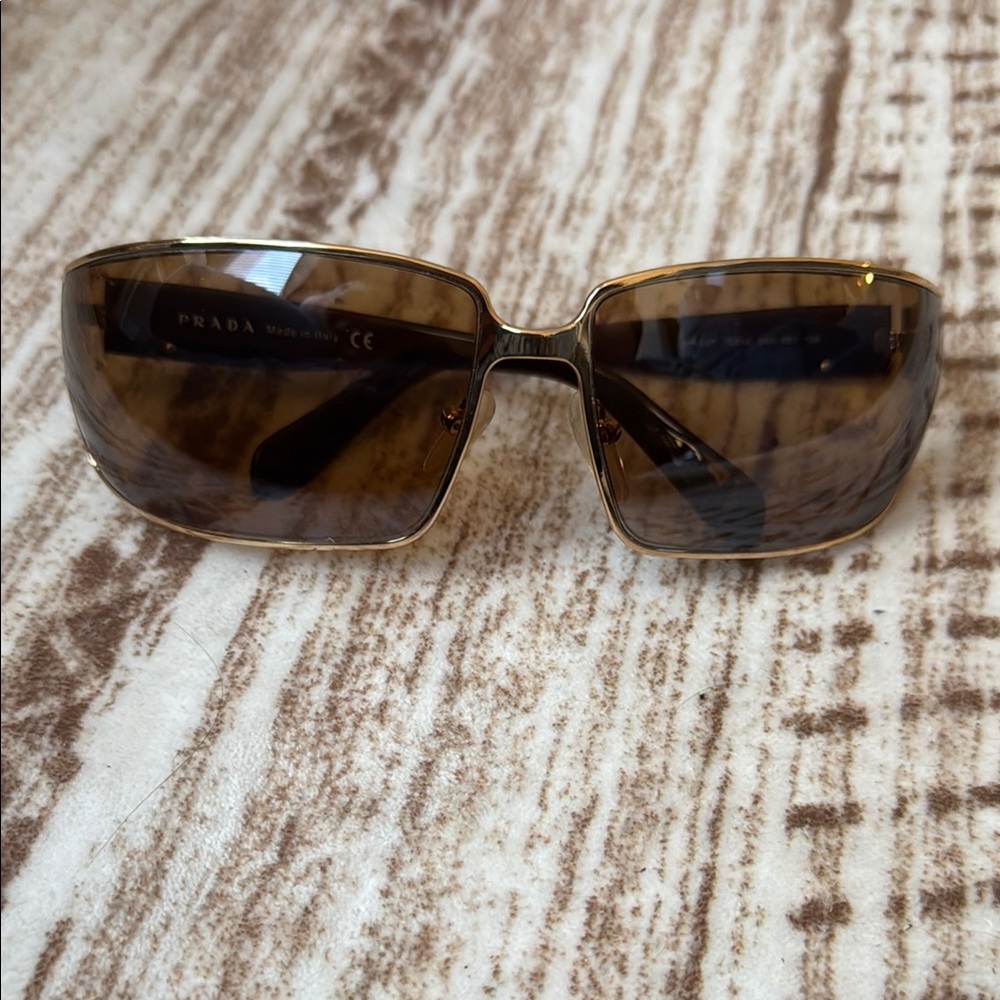 Vintage Prada Brown Rectangular Sunglasses